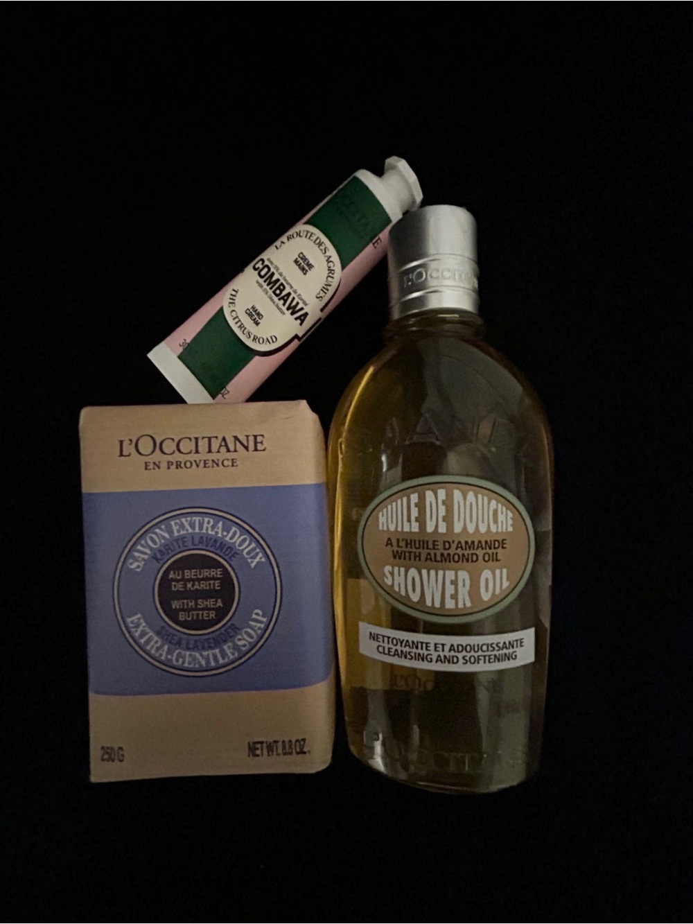 L’Occitane en Provence 3-Pc Body Care Bundle: Almond Oil, Lavender Soap, Combawa